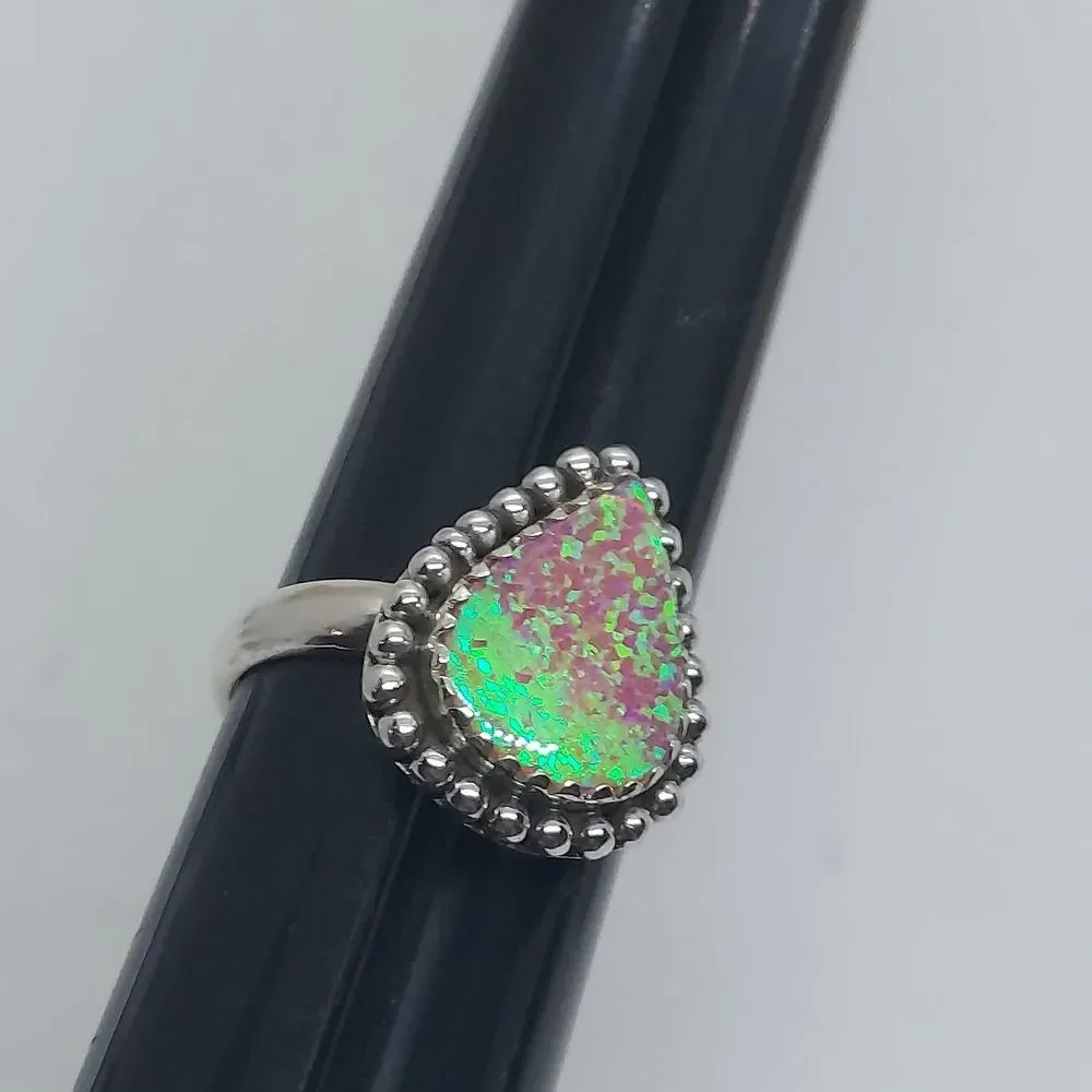 Opal Ring‎ 925 Sterling silver size 7.25